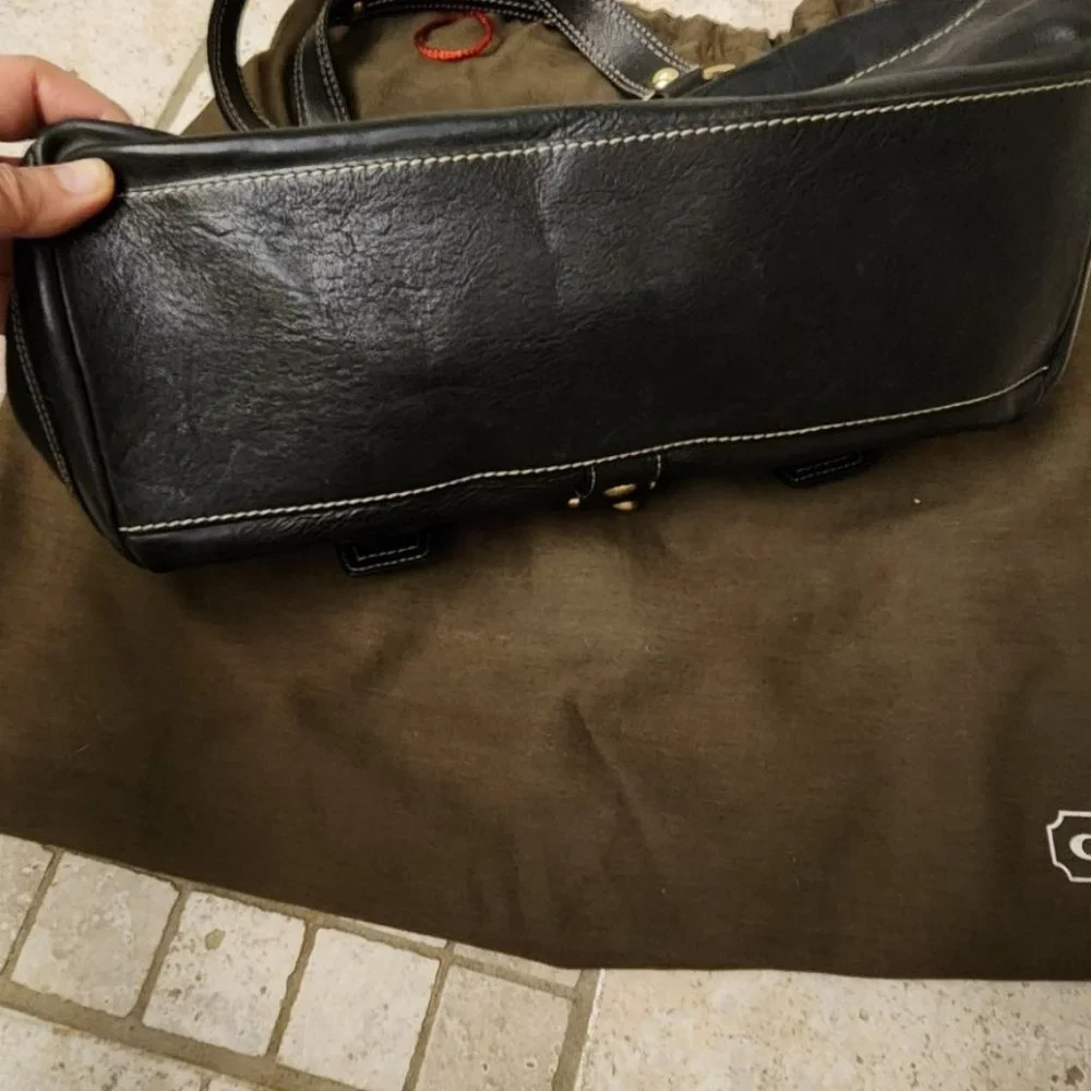 Coach Legacy Signature Black 65th Anniversary Bag with Gold Accents - Picture 6 of 15